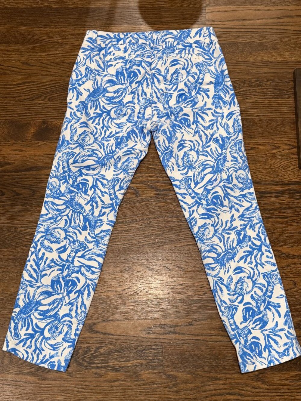 Lilly Pulitzer Blue White Lobster Crab Nautical Nantucket Print Pants Size 2 - Picture 2 of 6